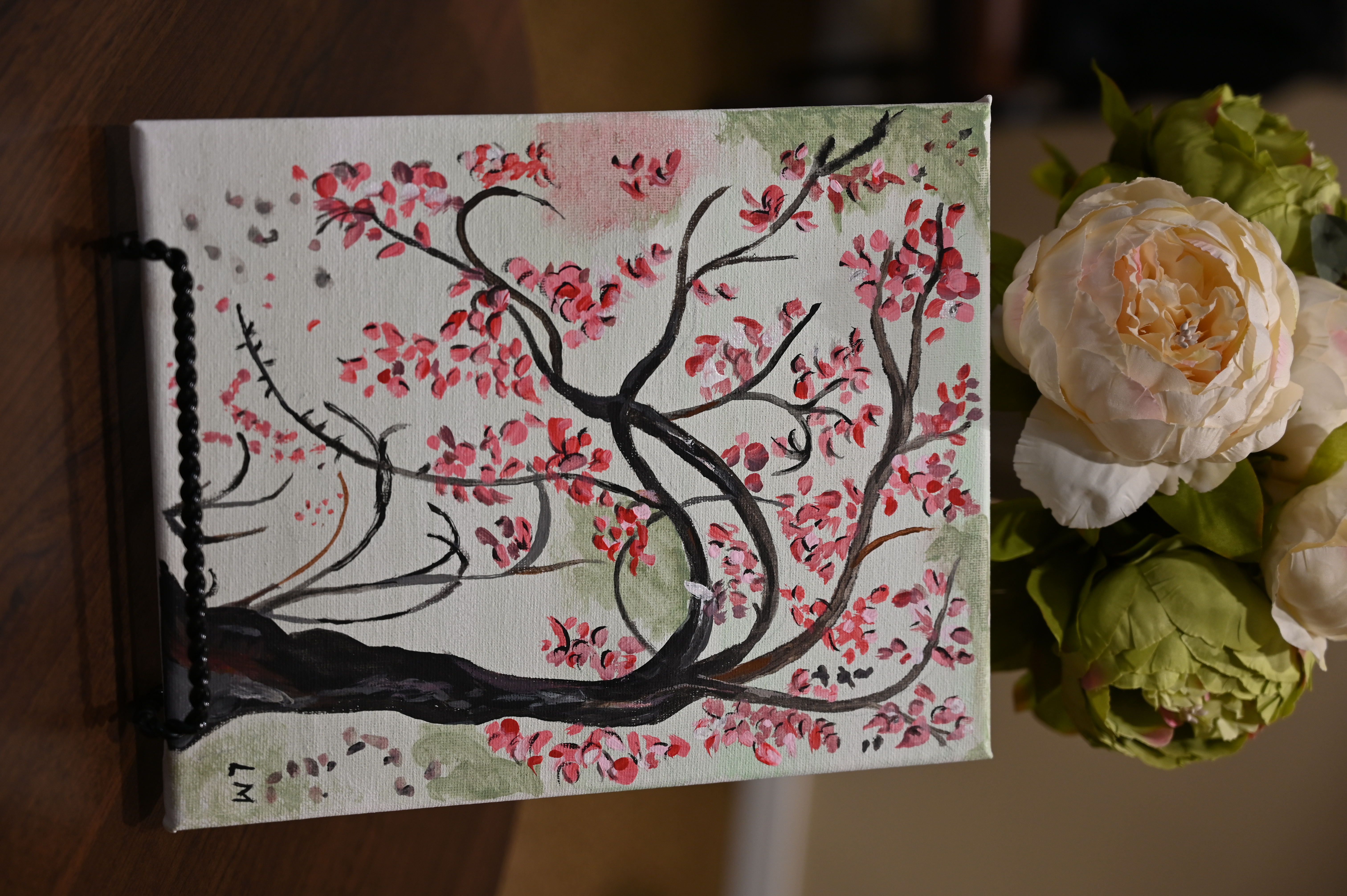 A painting of cherry blossoms