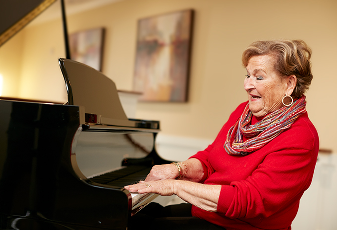 Brightview Senior Living Resident Playing the Piano