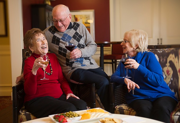 Brightview Senior Living Residents Enjoying Happy Hour
